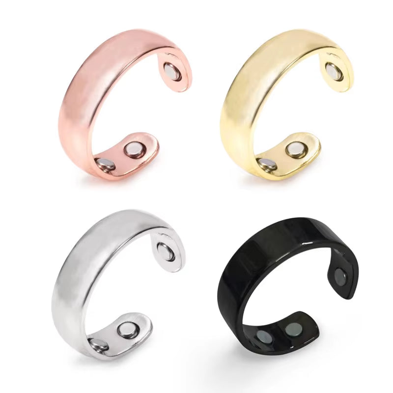 Hot Sale Open Adjustable Ring Personality Health Copper Rings Magnetic Finger Ring for Women Men Gifts